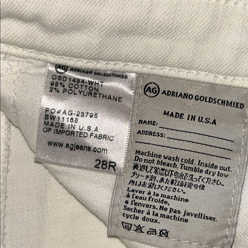 AG Adriano Goldschmied White The Prima Mid Rise Cigarette Jeans - Picture 5 of 8